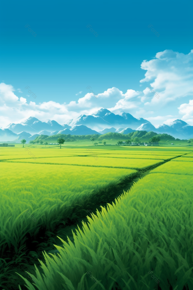 天空节气田园绿油油的稻田美景图片,高清,摄影图,摄影图片,图片大全,摄影图免费下载